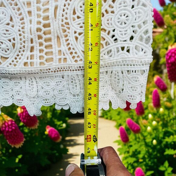 NWT Chicwish Fairycore Dress Medium White Crochet Lace Cross Back Cami Lined - Picture 7 of 11